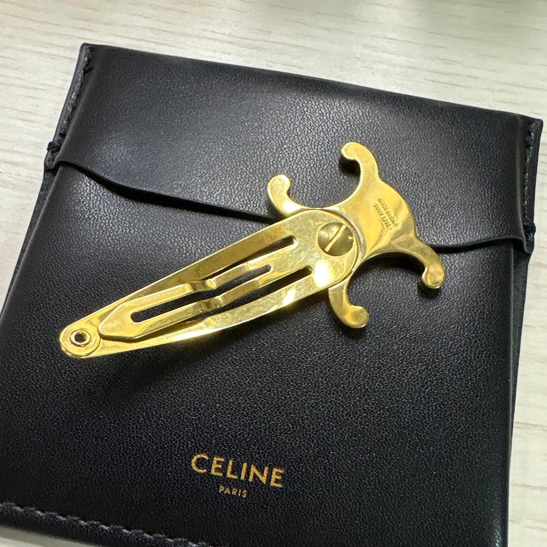 CELINE トリオンフ ヘアクリップ ヘアピン ゴールド 1つ