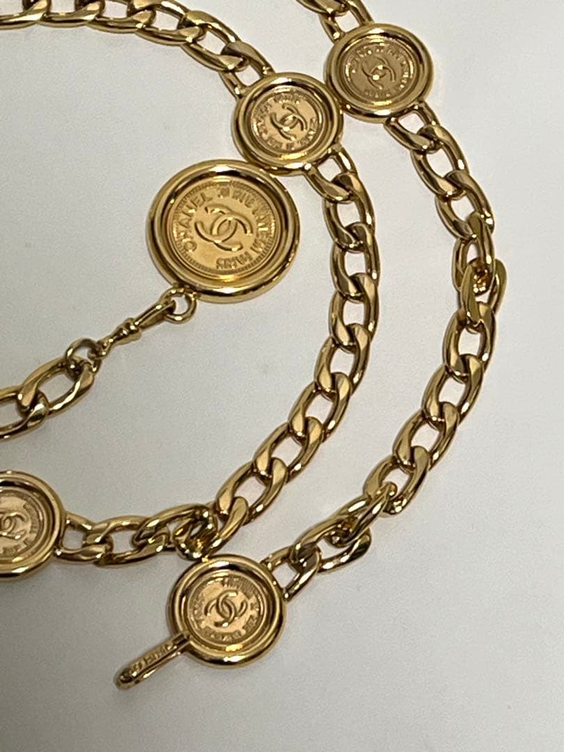 極美品　CHANEL ゴールドチェーンベルト モチーフ