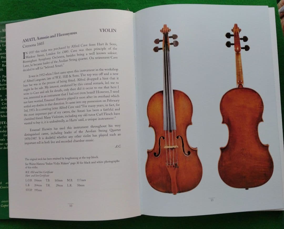 THE COOPER COLLECTION ヴァイオリンと弓のコレクション本