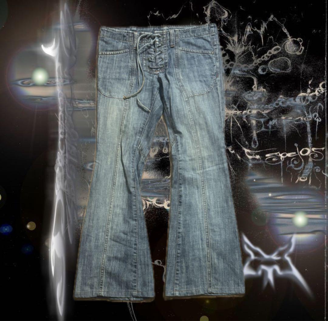 TORNADO MART lace up flare denim pants - メルカリ