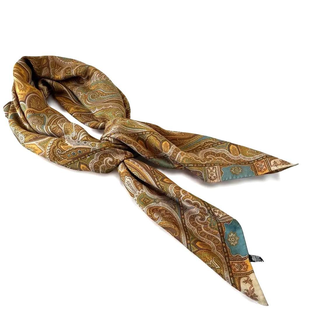 極美品✨希少 エトロ 超大判 ストール ウール/シルク混 ペイズリー柄