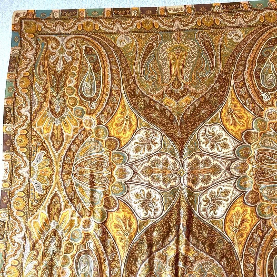 極美品✨希少 エトロ 超大判 ストール ウール/シルク混 ペイズリー柄