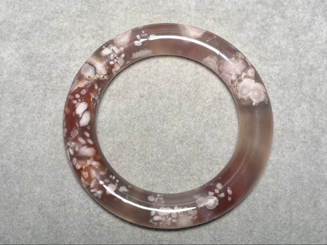 天然　桜瑪瑙バングル　54mm