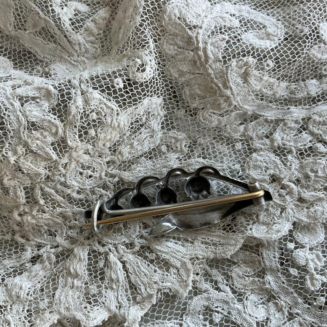 フランスアンティーク　すずらん　ハットピン　ブローチ　シルバー　銀