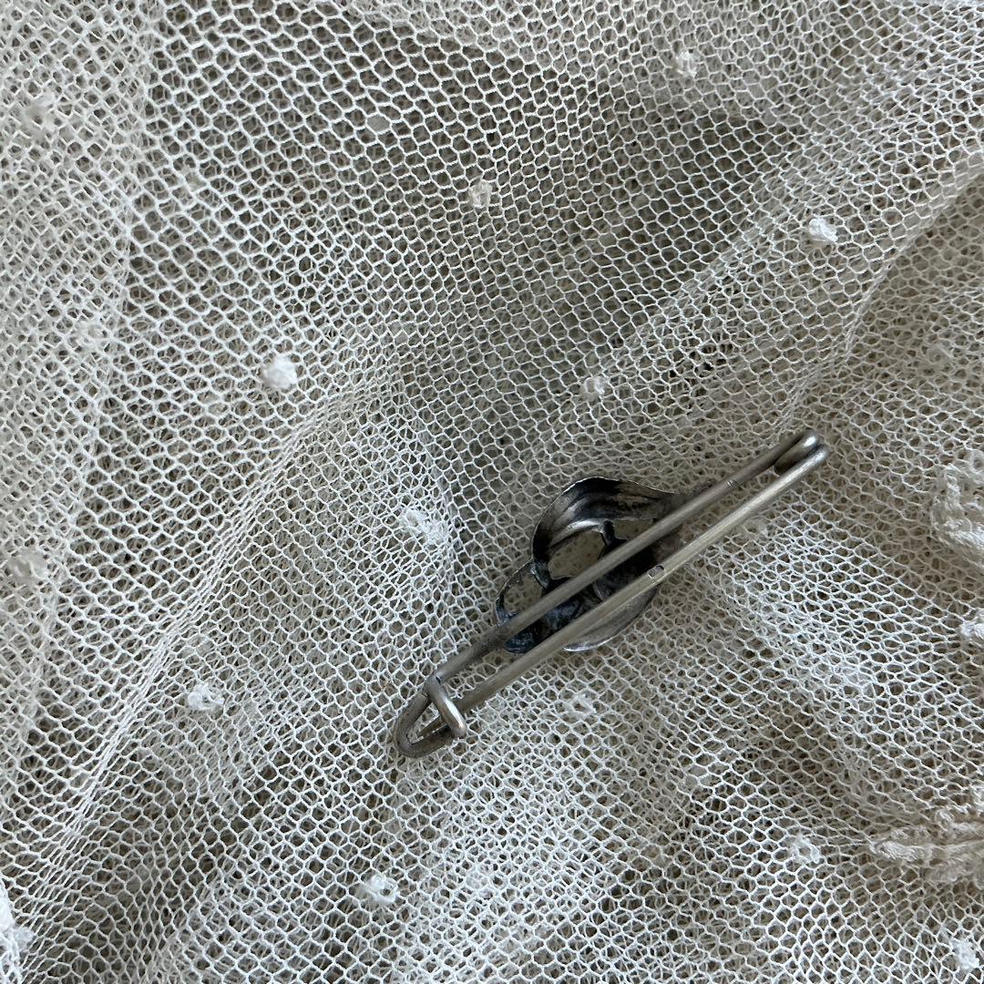 フランスアンティーク　すずらん　ハットピン　ブローチ　シルバー　銀