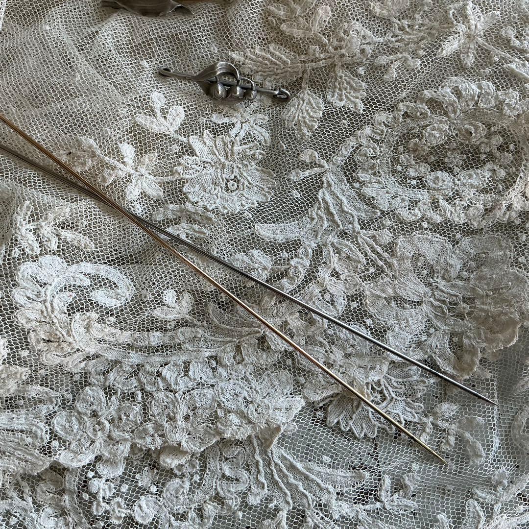 フランスアンティーク　すずらん　ハットピン　ブローチ　シルバー　銀