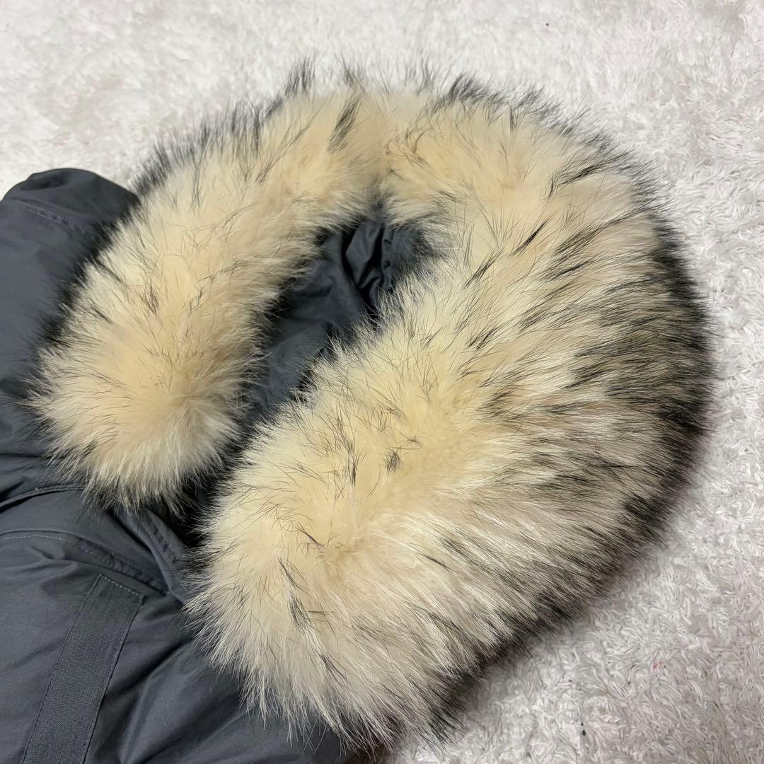 美品✨最高級✨フワフワ　M-65 リアルファー モッズコート ダウン グレー L