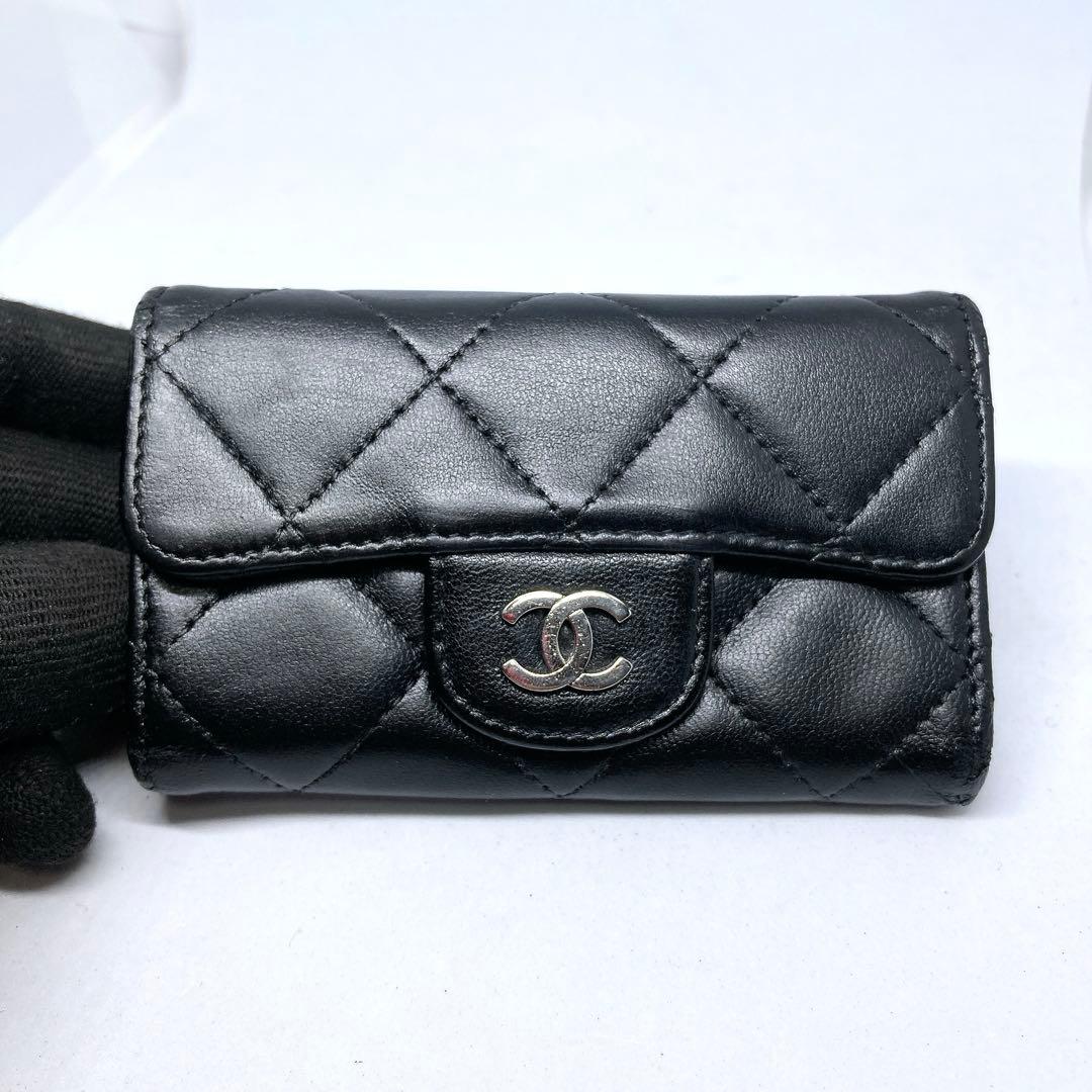 900 シャネル　ココマーク　６連キーケース　マトラッセ　黒