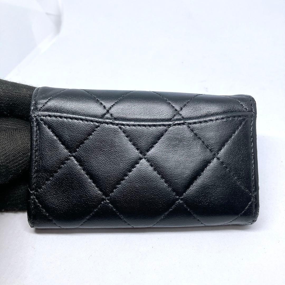 900 シャネル　ココマーク　６連キーケース　マトラッセ　黒