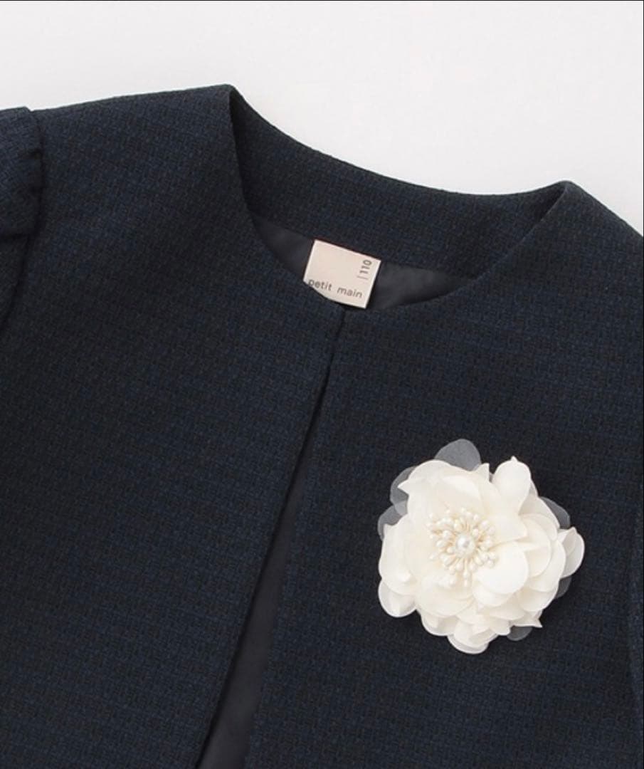 新品petit main◇プティマイン花柄ワンピース　ジャケットフォーマル120
