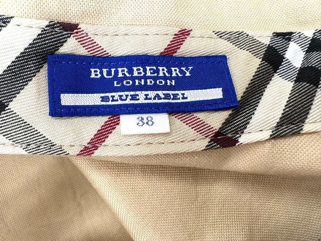 バーバリーブルーレーベル ノースリーブ ワンピース ノバチェック ベルトリネン混