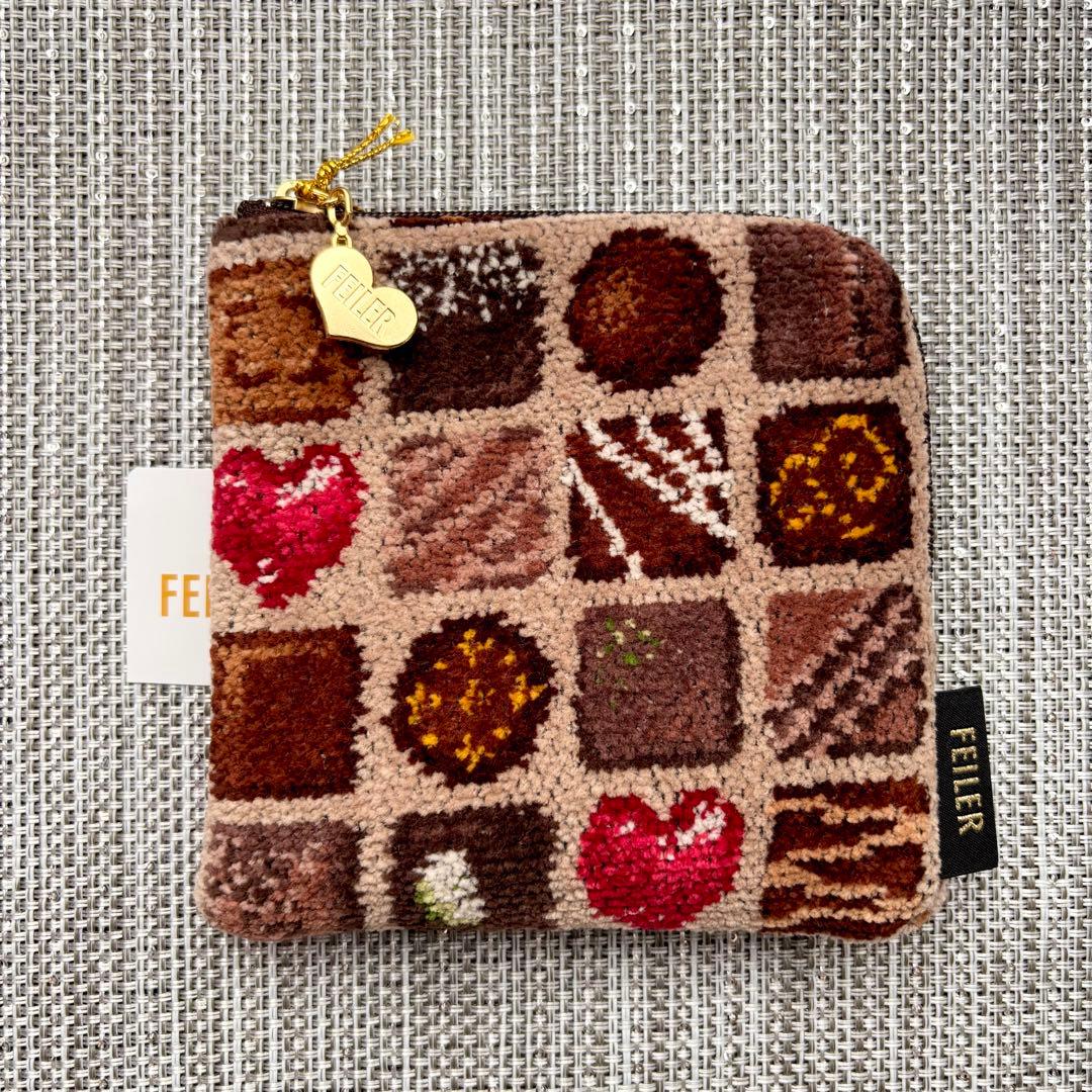 FEILER】フェイラー♡コフレドゥショコラ スクエアポーチ ベージュ