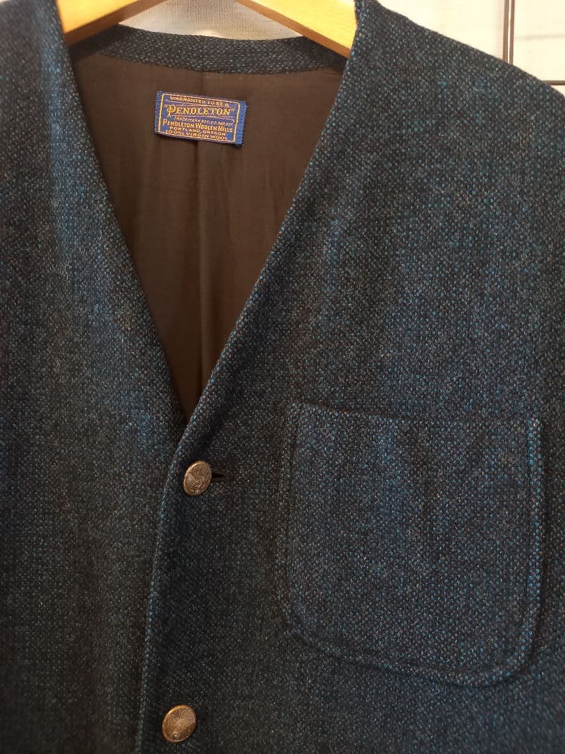 40s vintage pendleton ノーカラー ジャケット