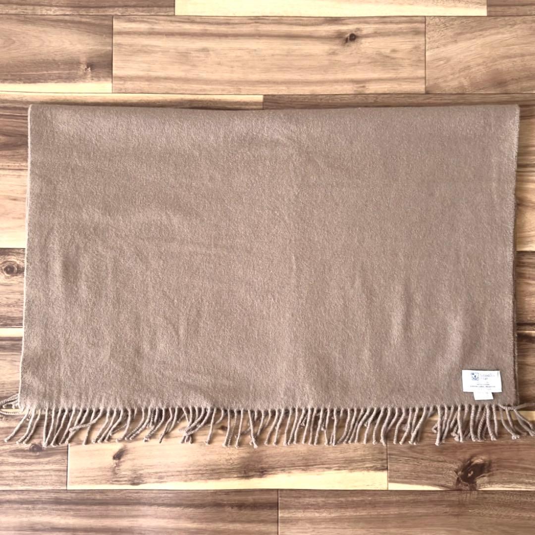 Johnstons of Elgin カシミア混 大判 プレーンストール モカ