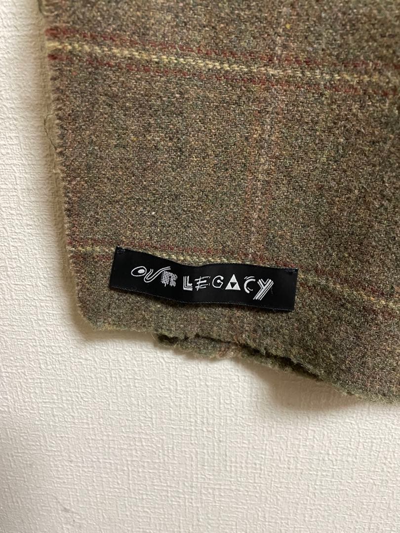 OUR LEGACY チェック柄マフラー 安全ピン付き