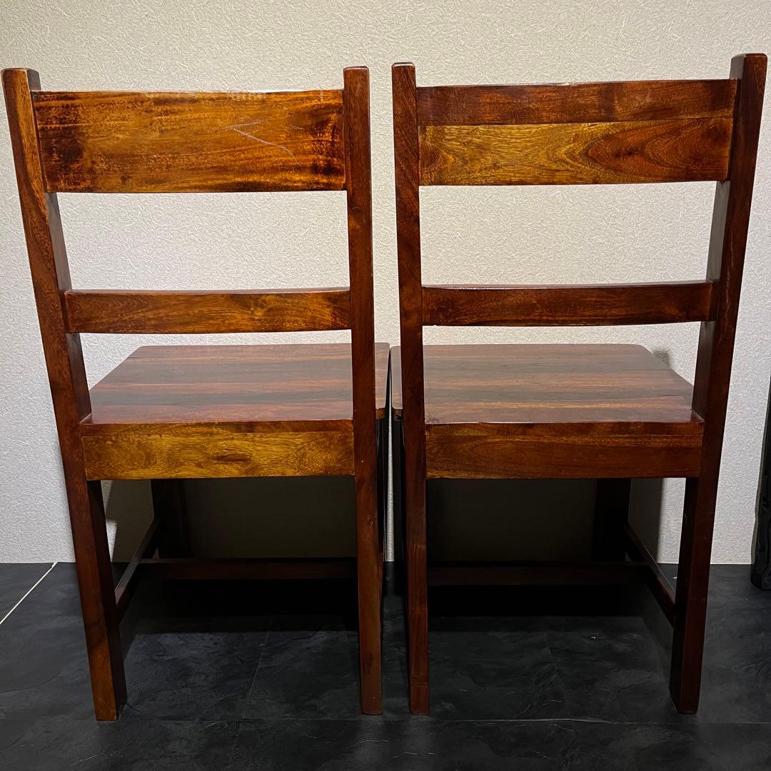 アンティーク、バレンシア・タイル付き椅子　チェア　2脚セット！