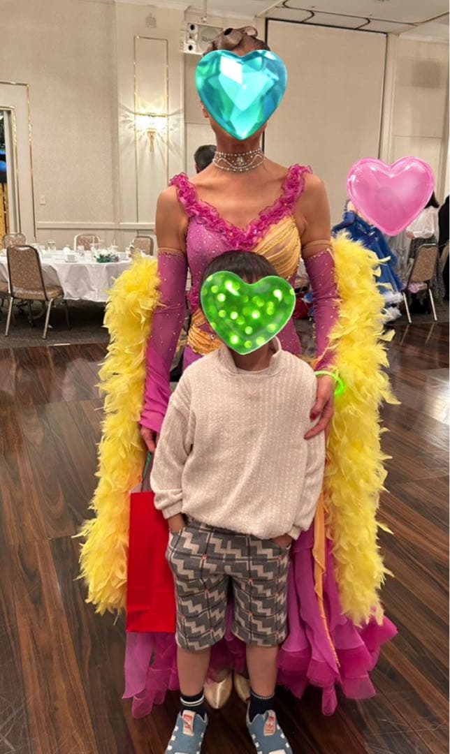 社交ダンスドレス 黄色と可愛いピンク