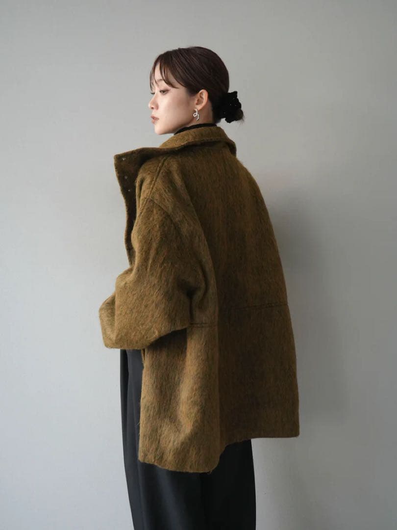 スタンドカラーシャギーコート　Lumier　リュミエ　コート　アウター　シャギー