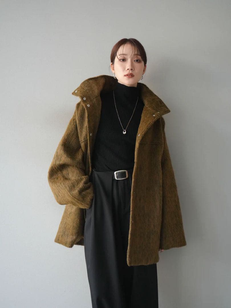 スタンドカラーシャギーコート　Lumier　リュミエ　コート　アウター　シャギー