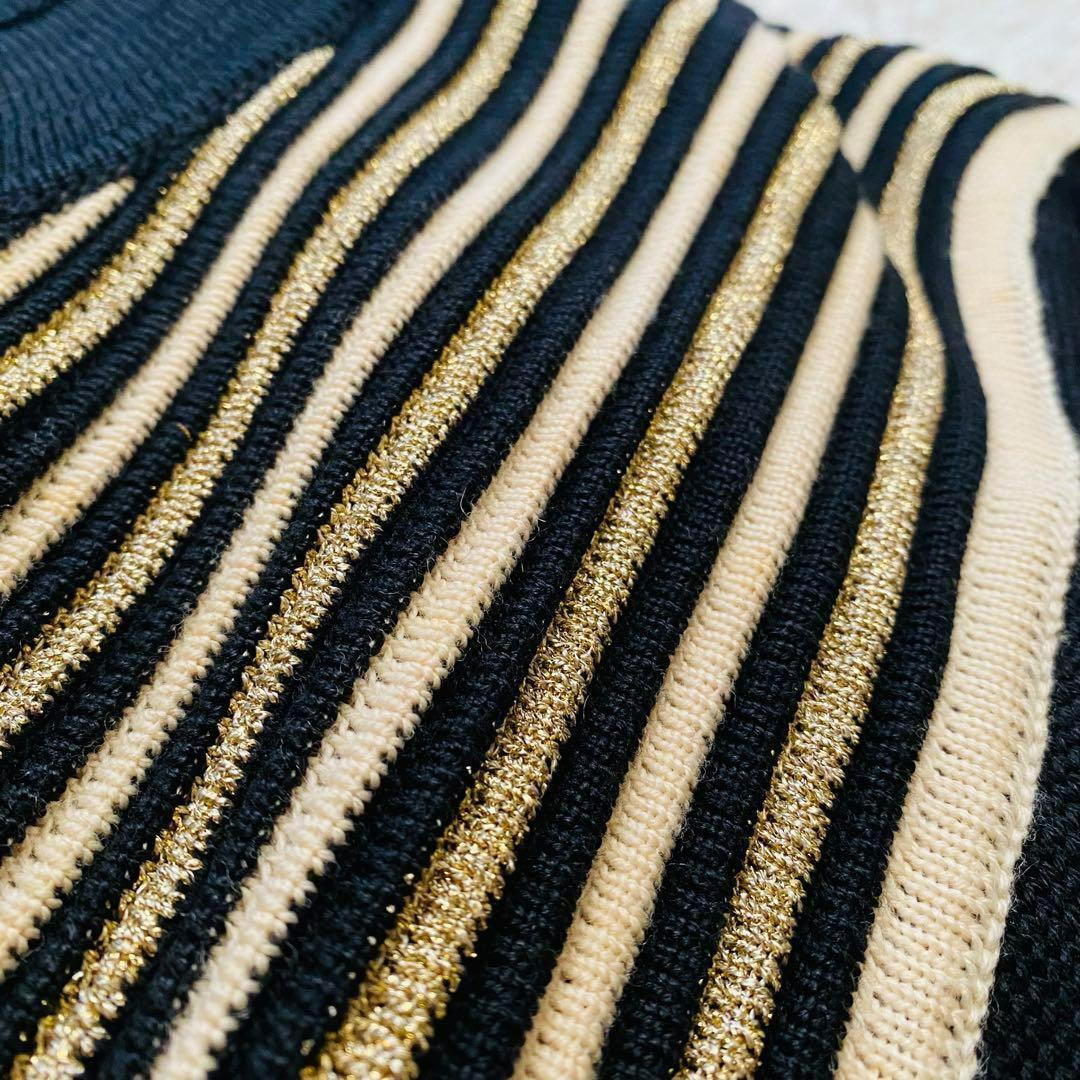 極美品 Luigi Botto製 高級メリノウール ラメ刺繍 大判ポンチョ 3L