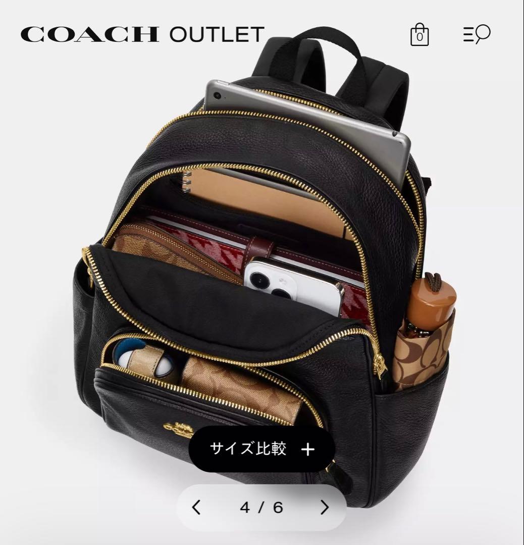 COACH コート バックパック ブラック 5666 IMBLK (A4可)