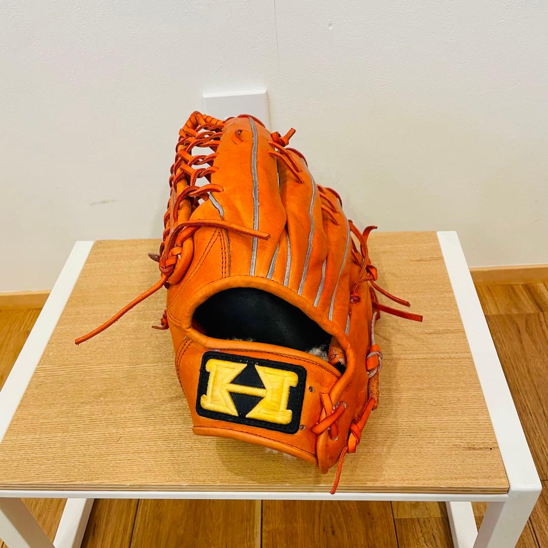 ハイゴールド 一般軟式 外野手用 左利き オレンジ