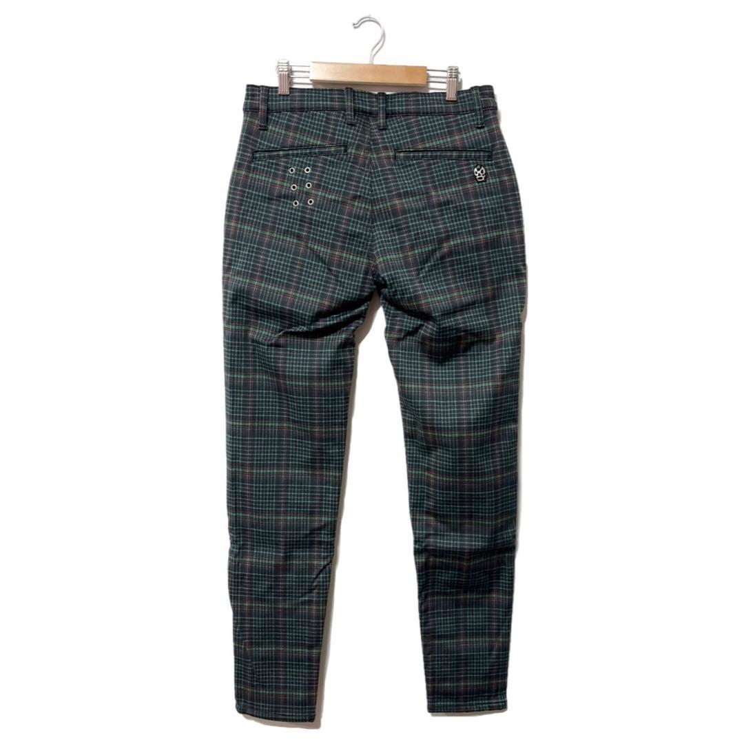 新品 ラッセルノ ゴルフ ストレッチ ウォーム チェック パンツ ネイビー M