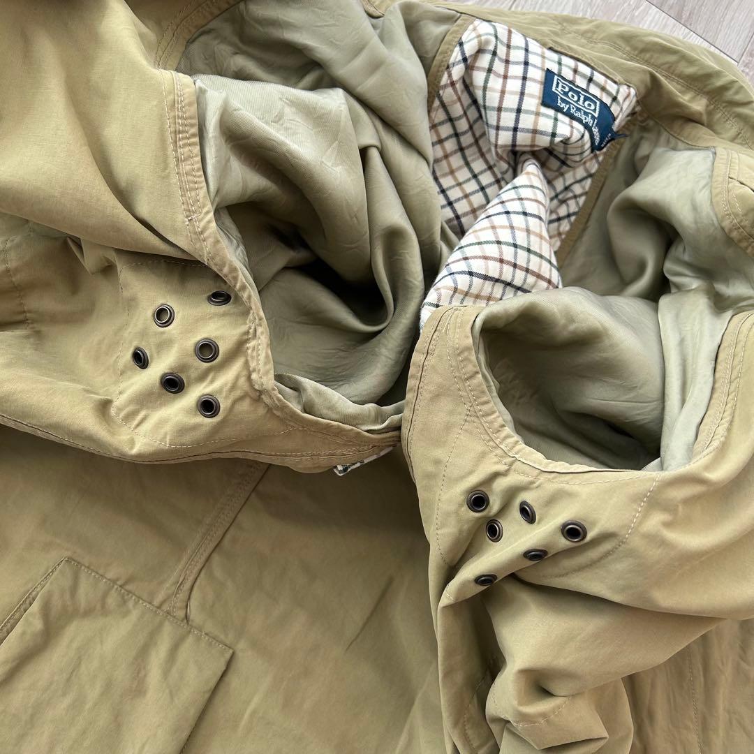 一枚袖 ポロバイラルフローレン ステンカラーコート スプリングコート L カーキ