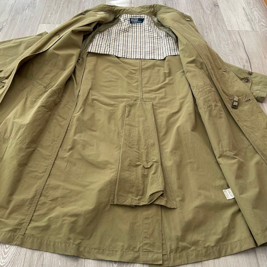 一枚袖 ポロバイラルフローレン ステンカラーコート スプリングコート L カーキ