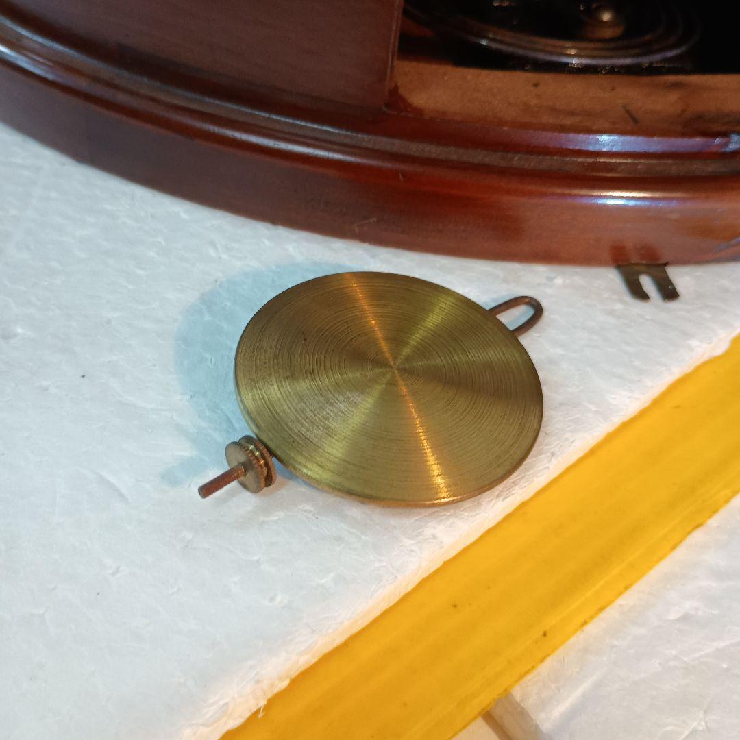 アンティーク　レトロ　★Meiji ★丸時計【毎日新聞社】掛時計　ネジ巻き欠損