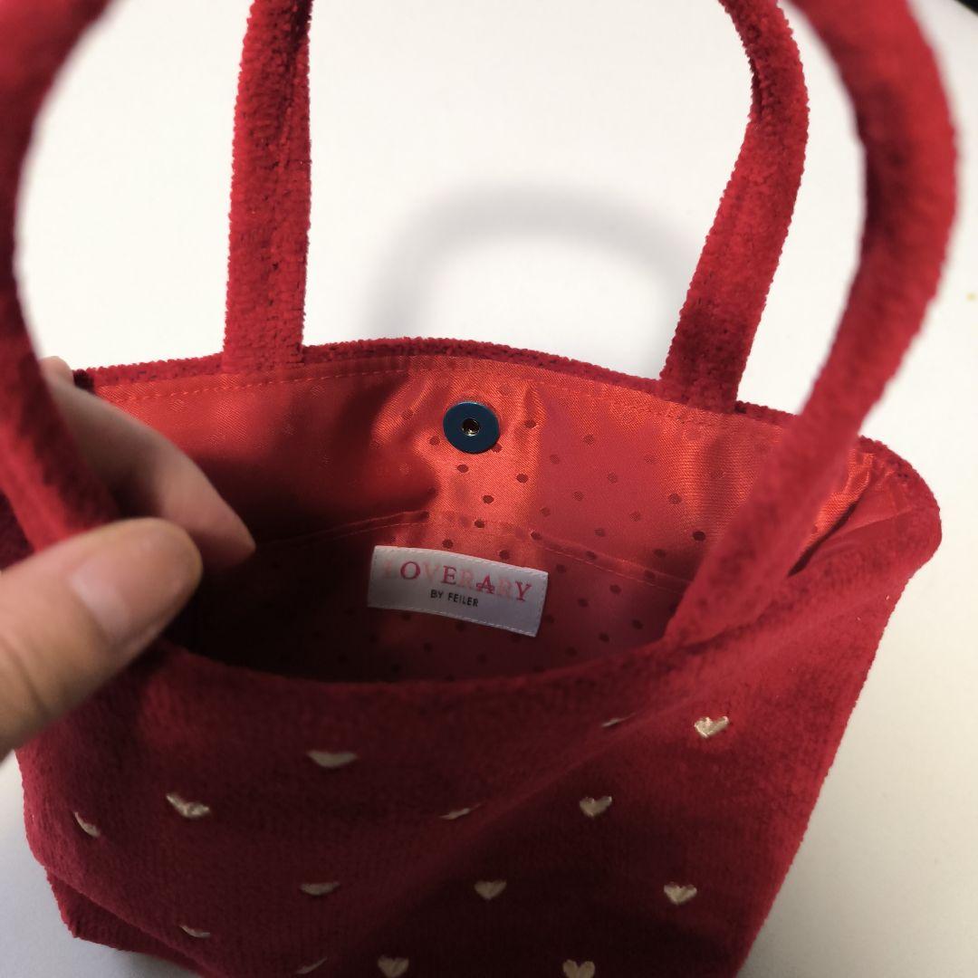 新品未使用ラブラリーFEILERハート模様 ハンドバッグ 赤