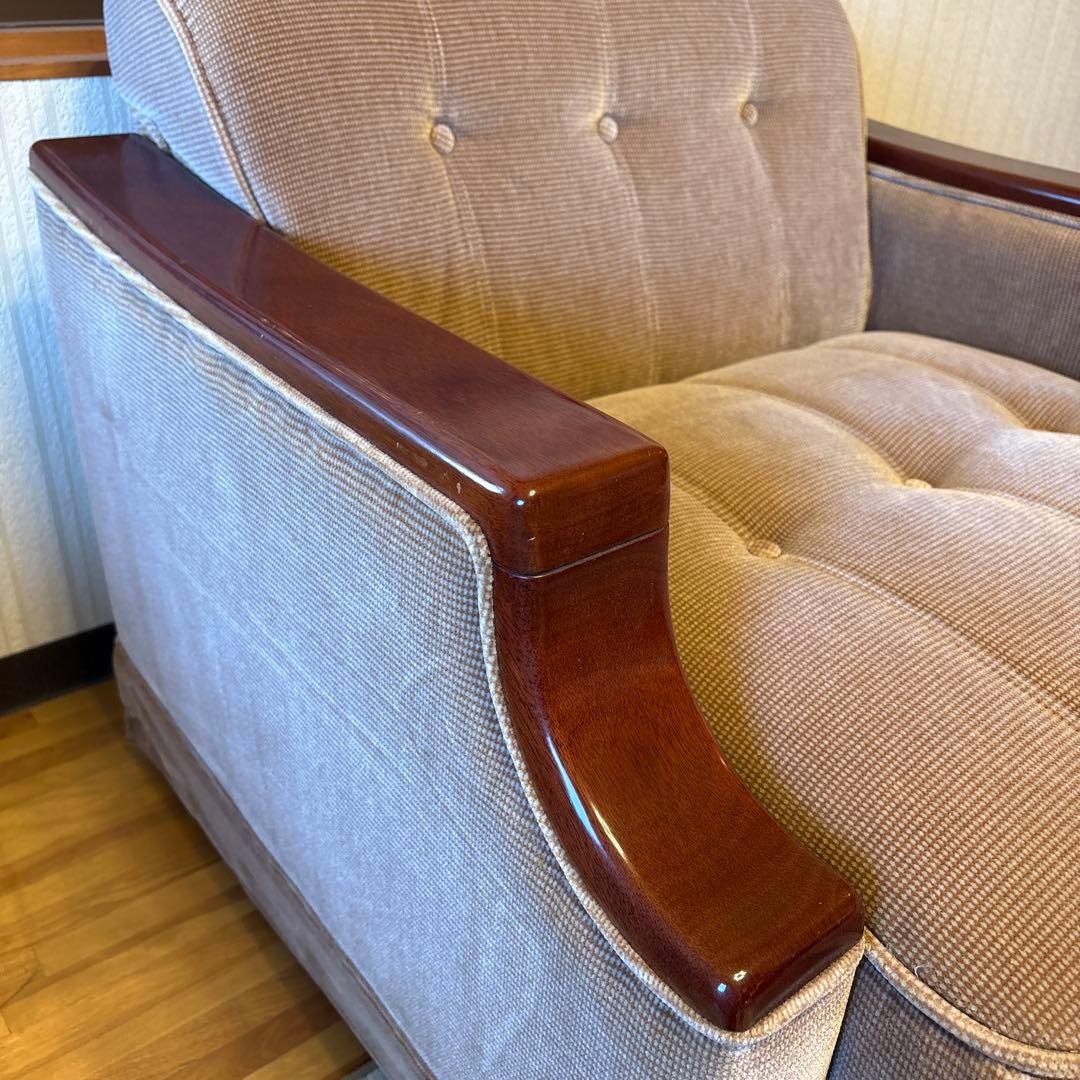 ①美品！昭和レトロ マルニ木工1人掛けソファ ビンテージ オールド