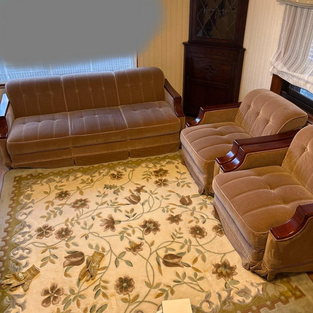 ①美品！昭和レトロ マルニ木工1人掛けソファ ビンテージ オールド