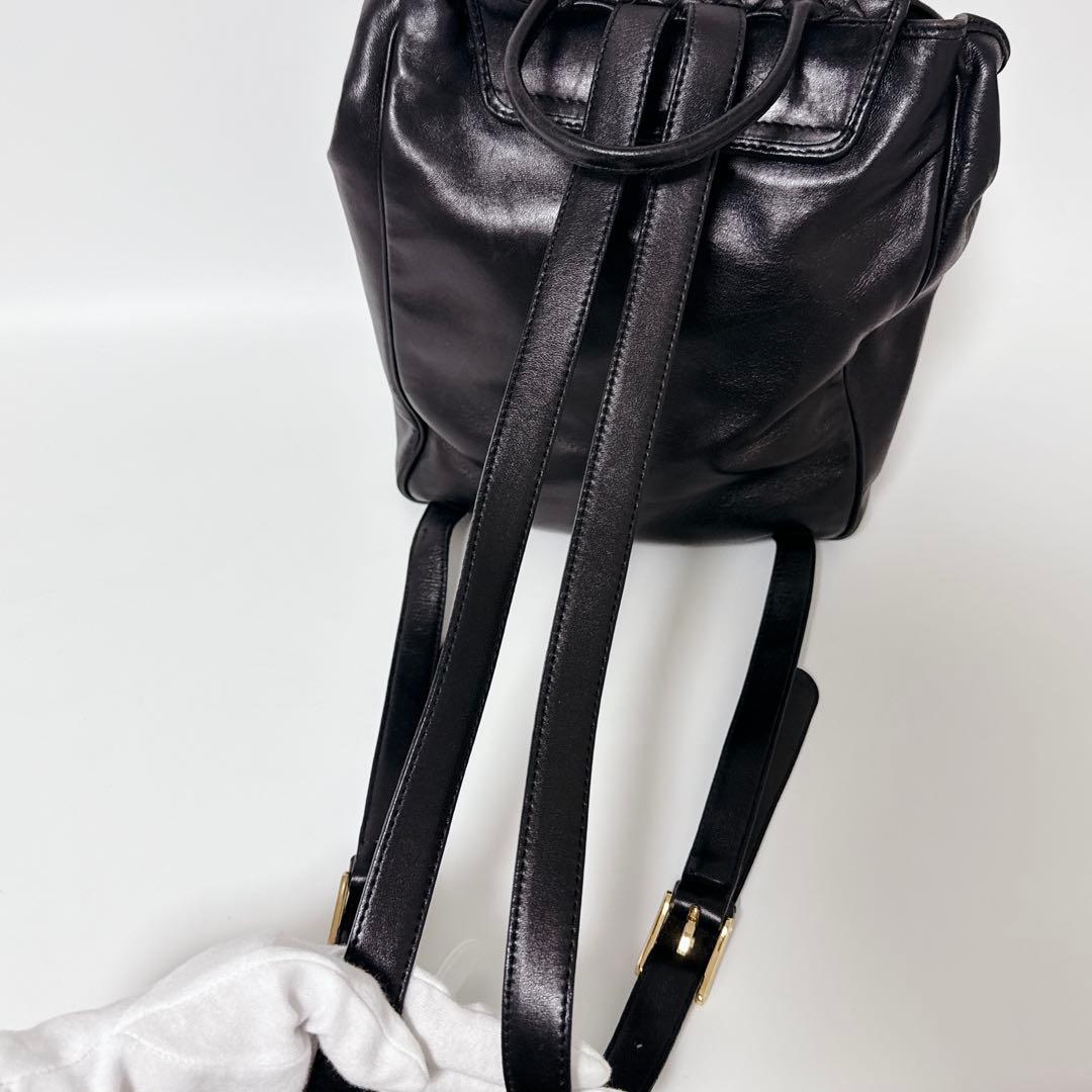 【希少】BOTTEGA VENETA ミニリュック　レザー　イントレ　ブラック