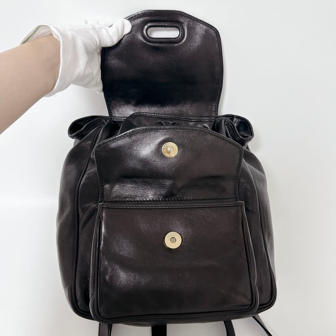 【希少】BOTTEGA VENETA ミニリュック　レザー　イントレ　ブラック