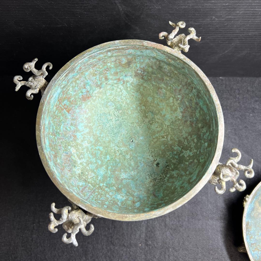 古代中国 古銅蓋物 木箱付 1740g/高さ約19.5㎝ 東Y7-1229