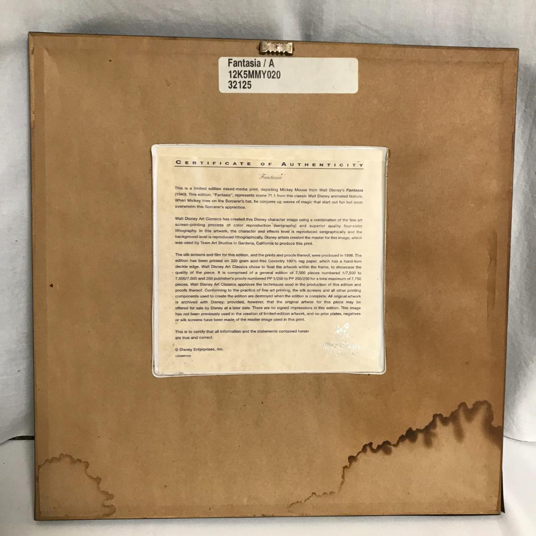 ディズニー ファンタジア リトグラフ 版画 ミッキー Art Classics