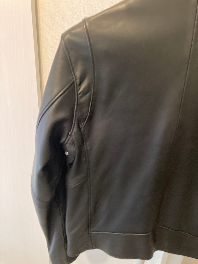 BEAUTY&YOUTH ブラックレザーシングルライダースジャケット M