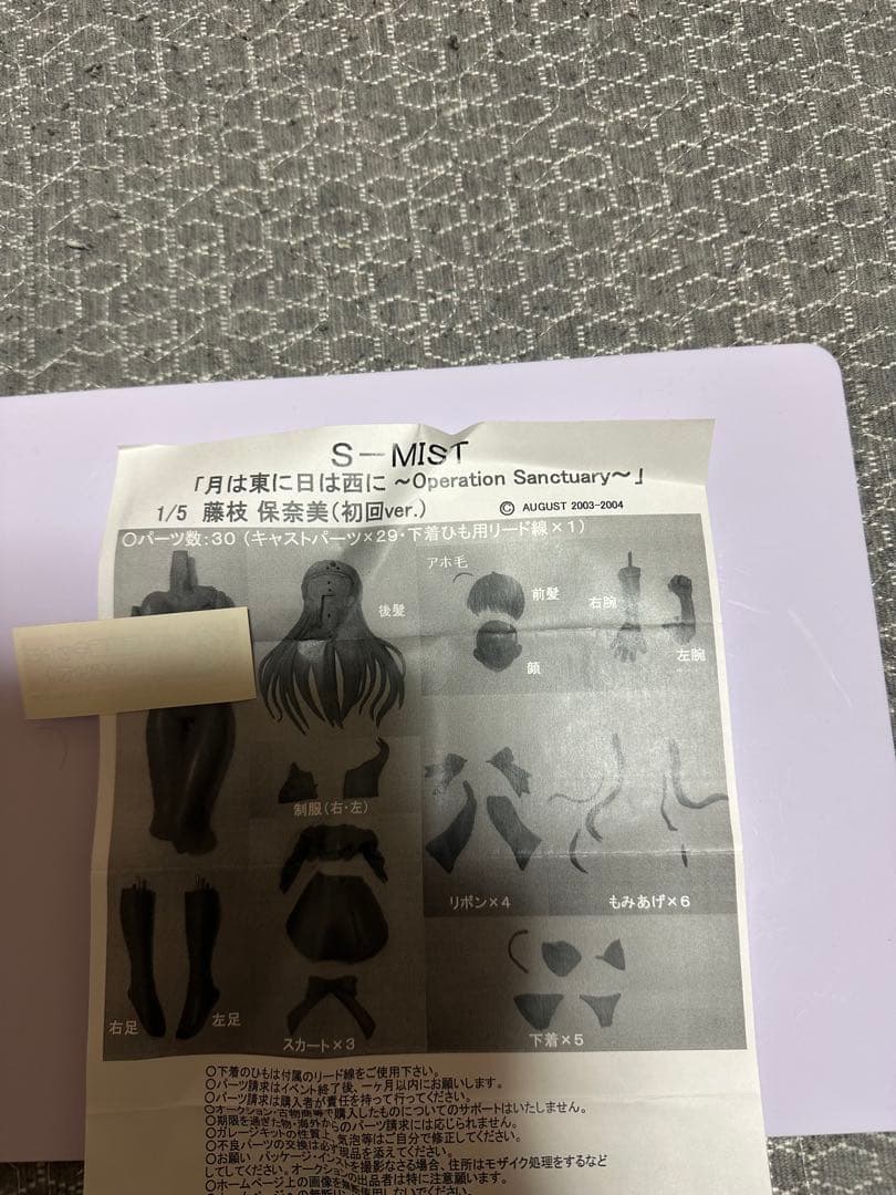S-MIST 1/5 藤枝保奈美 ガレージキット 1/5 藤枝保奈美 ガレージキット