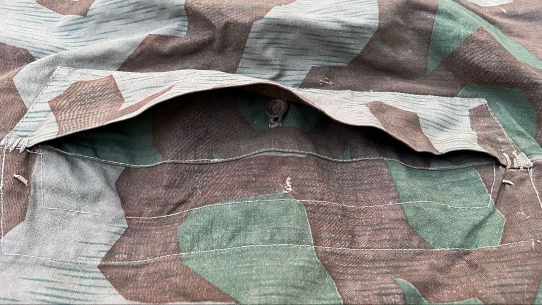 実物　ドイツ国防軍　ナチ◯ドイツ　軍幕　1945年製　スプリンターカモ