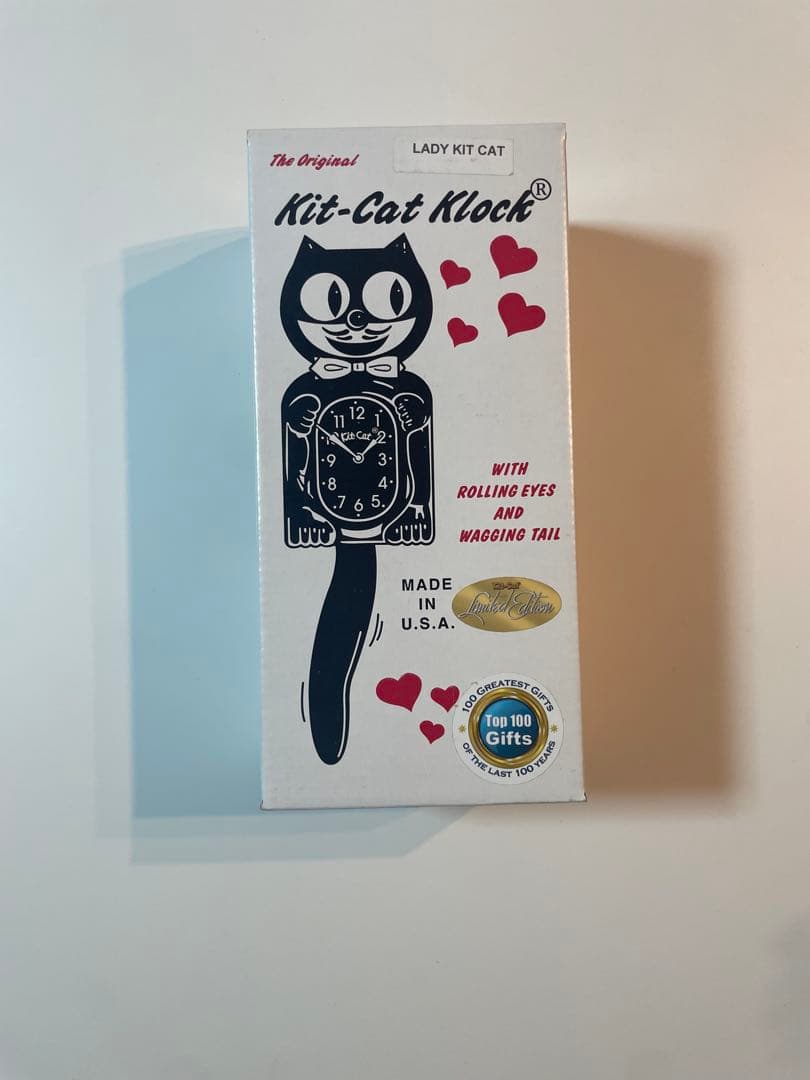 レディキットキャットクロック WH　kit-cat 時計