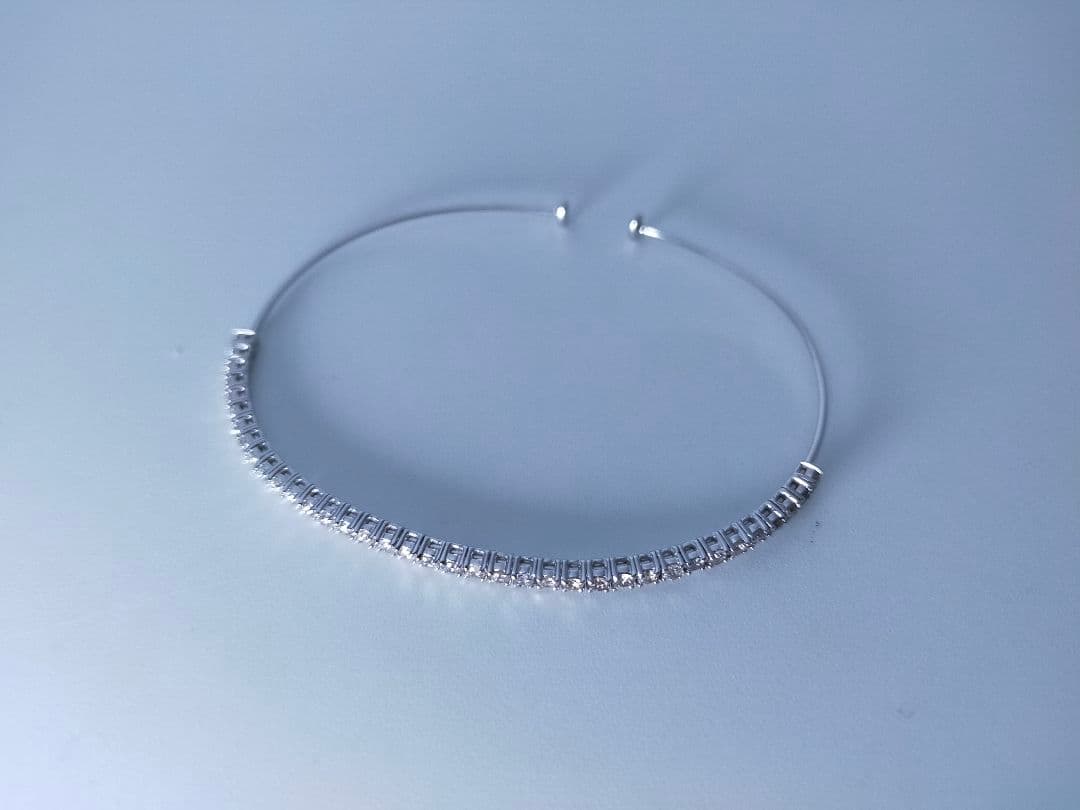 K14WG 14金 ホワイトゴールド 1ct ダイヤモンドバングル ブレスレット