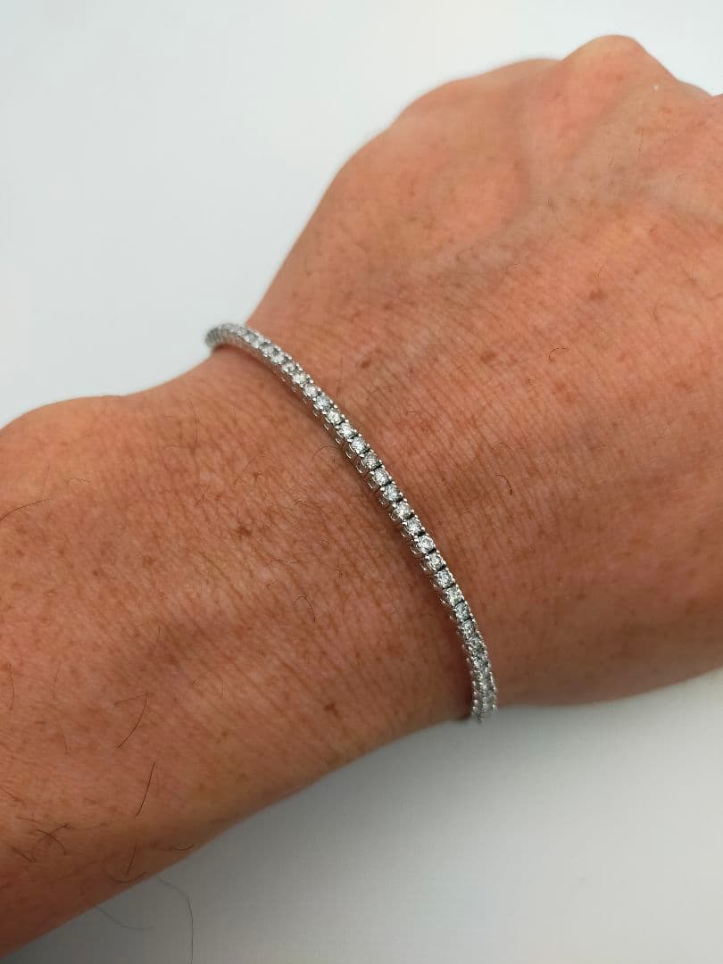 K14WG 14金 ホワイトゴールド 1ct ダイヤモンドバングル ブレスレット