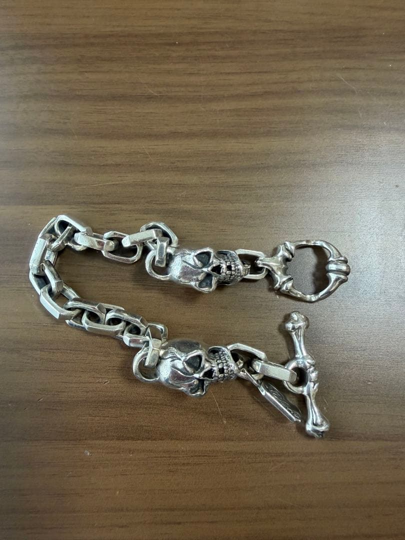 RA studio スカルチェーンブレスレット シルバー925】スカルチェーン