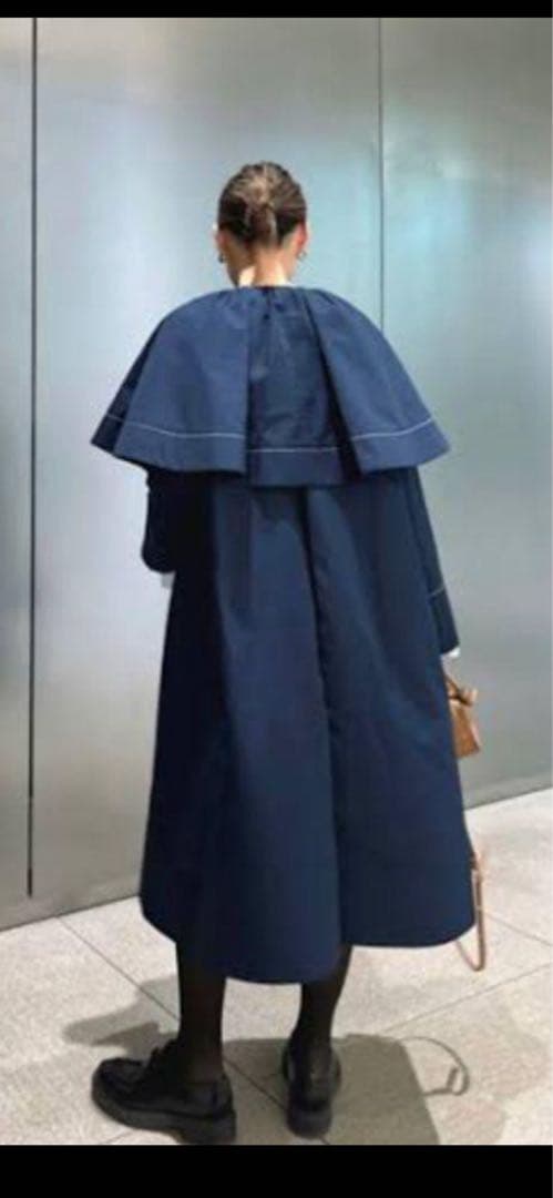 ellie⭐︎ トレンチコートケープトレンチコート【NAVY】 – ELLIE