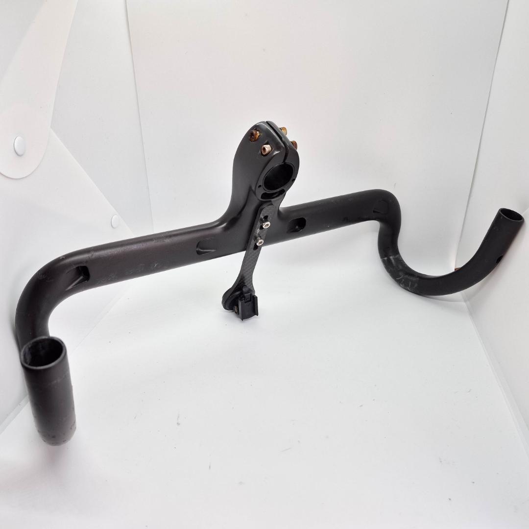 フルカーボン ステム一体型 ドロップハンドル サイコンマウント付