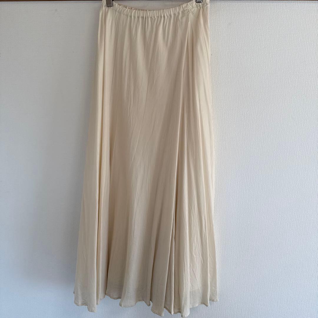 Washable Fibril ロングスカートホワイト　ナチュラル　36