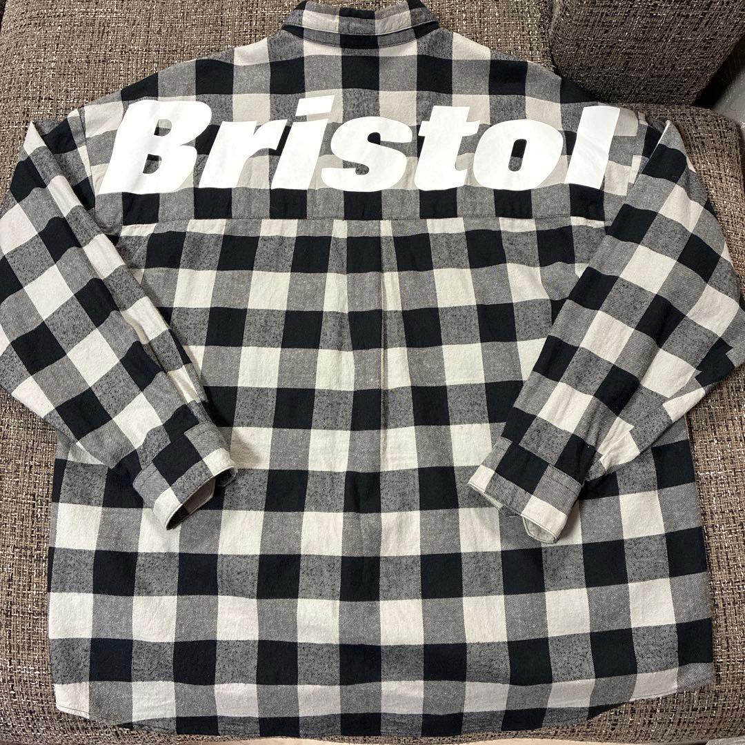 エフシーアールビー22AW フランネル ビッグ ロゴ バギー 長袖シャツ
