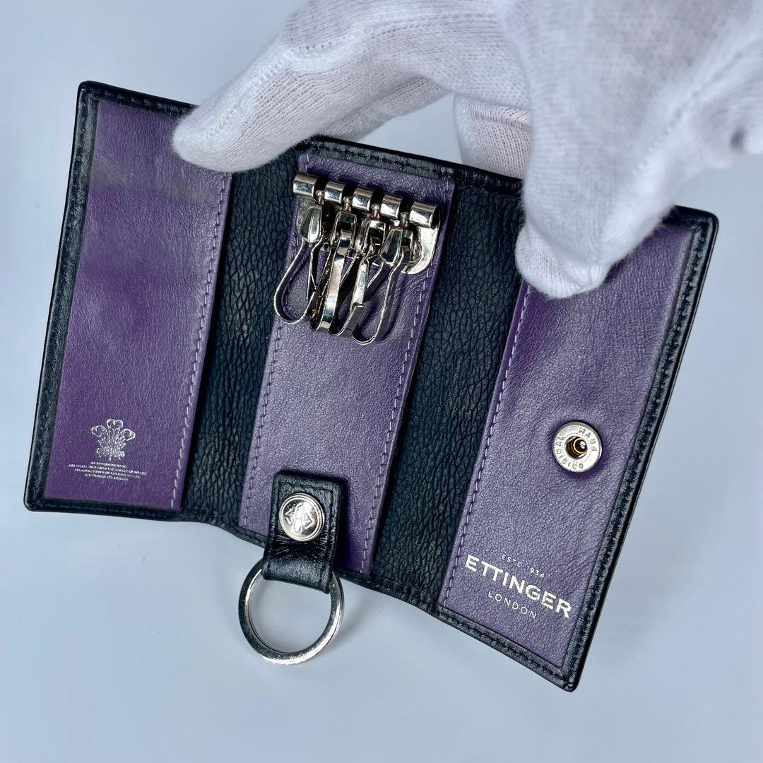 エッティンガー/ETTINGER キーケース　4P レザー ブラック 箱