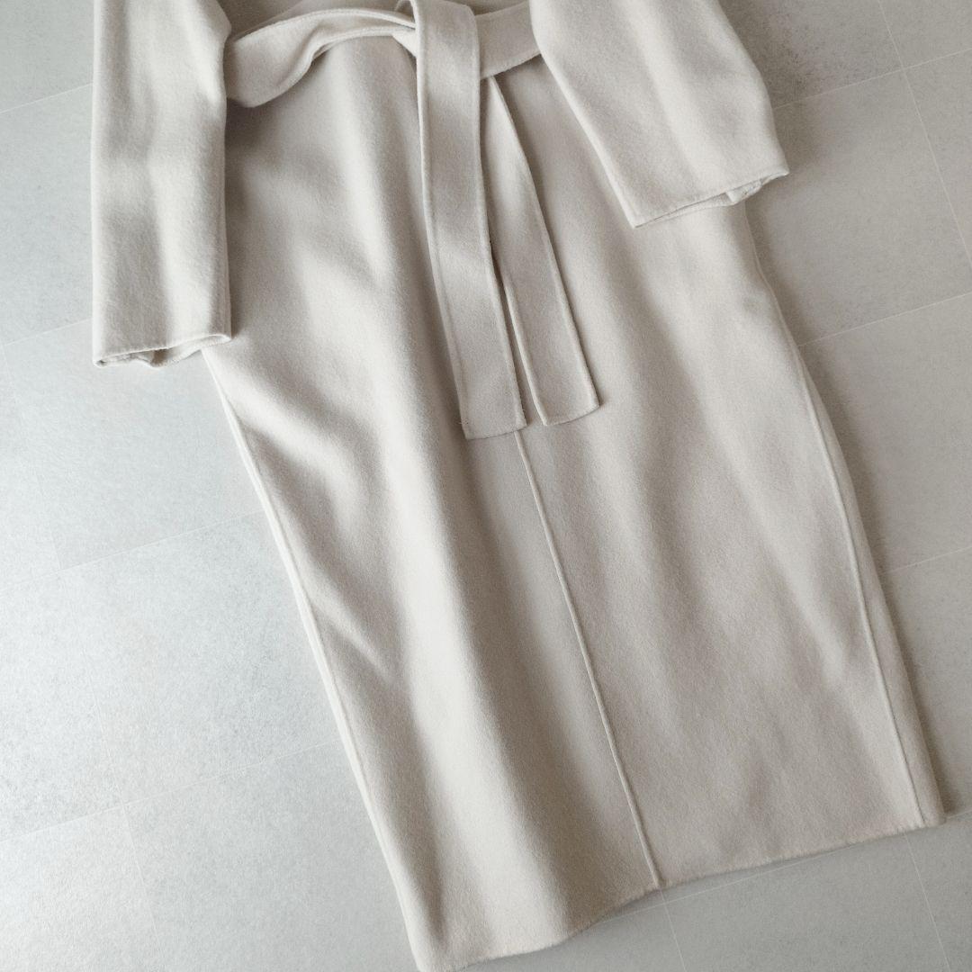 春カラー ミラオーウェン 袖ボリューム接結ノーカラーコート ふっくら袖